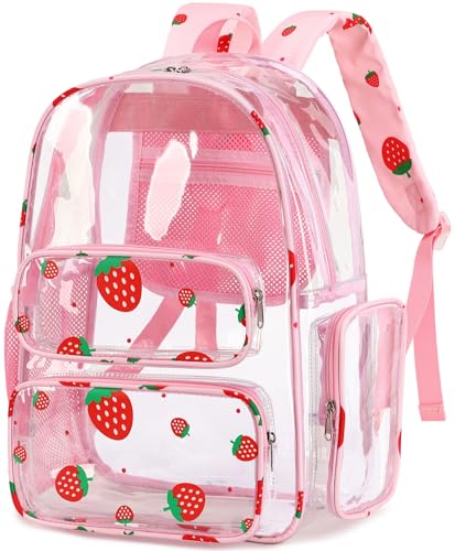 CAMTOP Mochila Transparente Resistente, Bolsa Para Livros, Estudantes, Trabalho Escolar, Festival, Esporte, Viagem