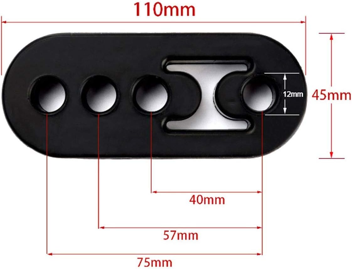 Pack of 4 Exhaust 4 Hole Rubber Hanger, Tailpipe Mount Brackets Insulator, Diameter 0.43", High Density & Anti-Corrosion Rubber, Universal Use (Pack of 4, 110 mm/4.5 IN)