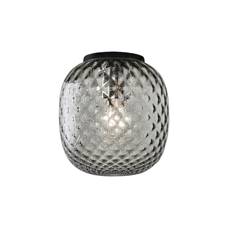Plafonnier Oban Noir en verre soufflé bouche effet ballon fumé par Groupe Rossini