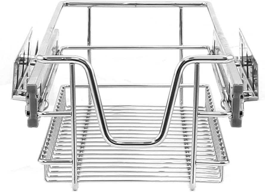 KuKoo 3 x Kitchen Pull Out Soft Close Baskets, 300mm Wide Cabinet, Slide Out Wire Storage Drawers