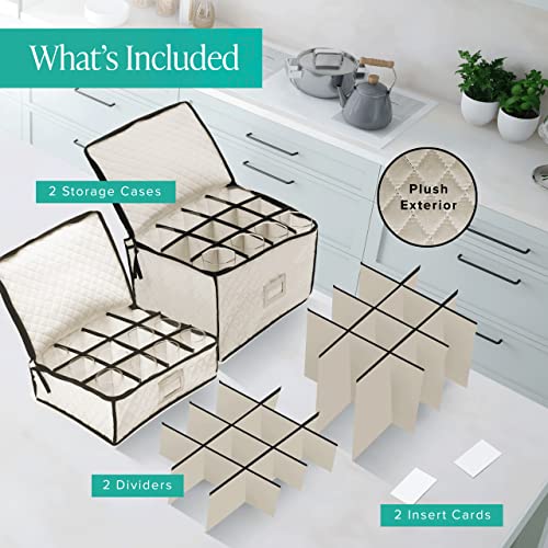 Woffit WF5440 Wine Glass Storage - Set Of 2 Quilted Packing Containers thumb #2