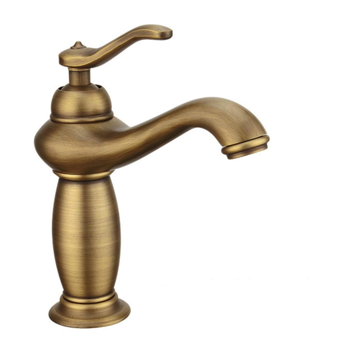 Grifo Grifo de Lavabo de baño Retro Grifos de Lavabo de latón Barra de Patio Grifos de Agua fría y Caliente (Color: A)