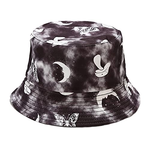 KMMEY Bucket Hat Damen, Farbstoff Binden Reversibel Strand Wandern Outdoor Hut,A3 Cover