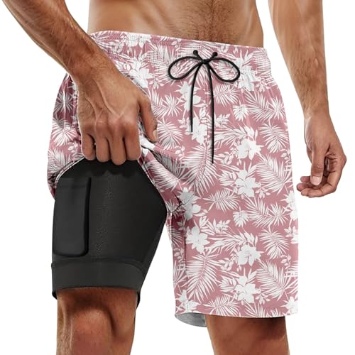 Short running homme double couche anti-frottement pour le sport d'été