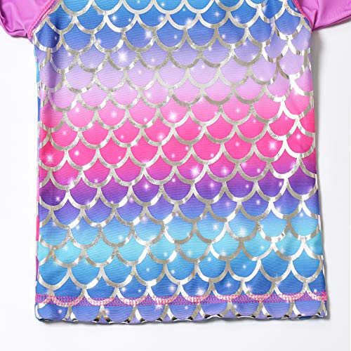 Image of QPANCY Girls Rash Guard Swimwear Swimsuit Bathing Suits UPF 50+ Sun Protection