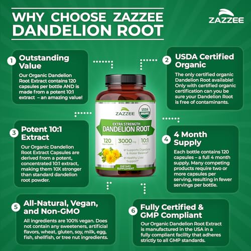 Zazzee Organic Dandelion Root Extract