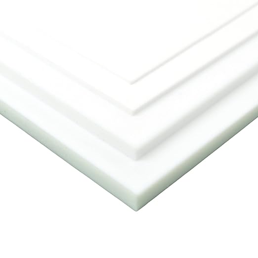 Natural White Teflon PTFE Virgin Plastic Sheet 1/16" Thick, Size 6" x 12" Formable Fluoropolymer Board Dimensions - 5.75 in x 11.75 in