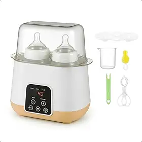 Aquecedor e Esterilizador de Mamadeiras Digital, 2 Garrafas, Display LED, Controle de Temperatura 110v.