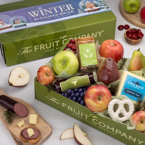 The Fruit Company Classic Holiday Gift Box, Heartfelt Gift Box for Your Loved Ones, Fresh Fruits and Tasty Gourmet Treats, Gift for Christmas, Anniversaries, Thanksgiving, and More