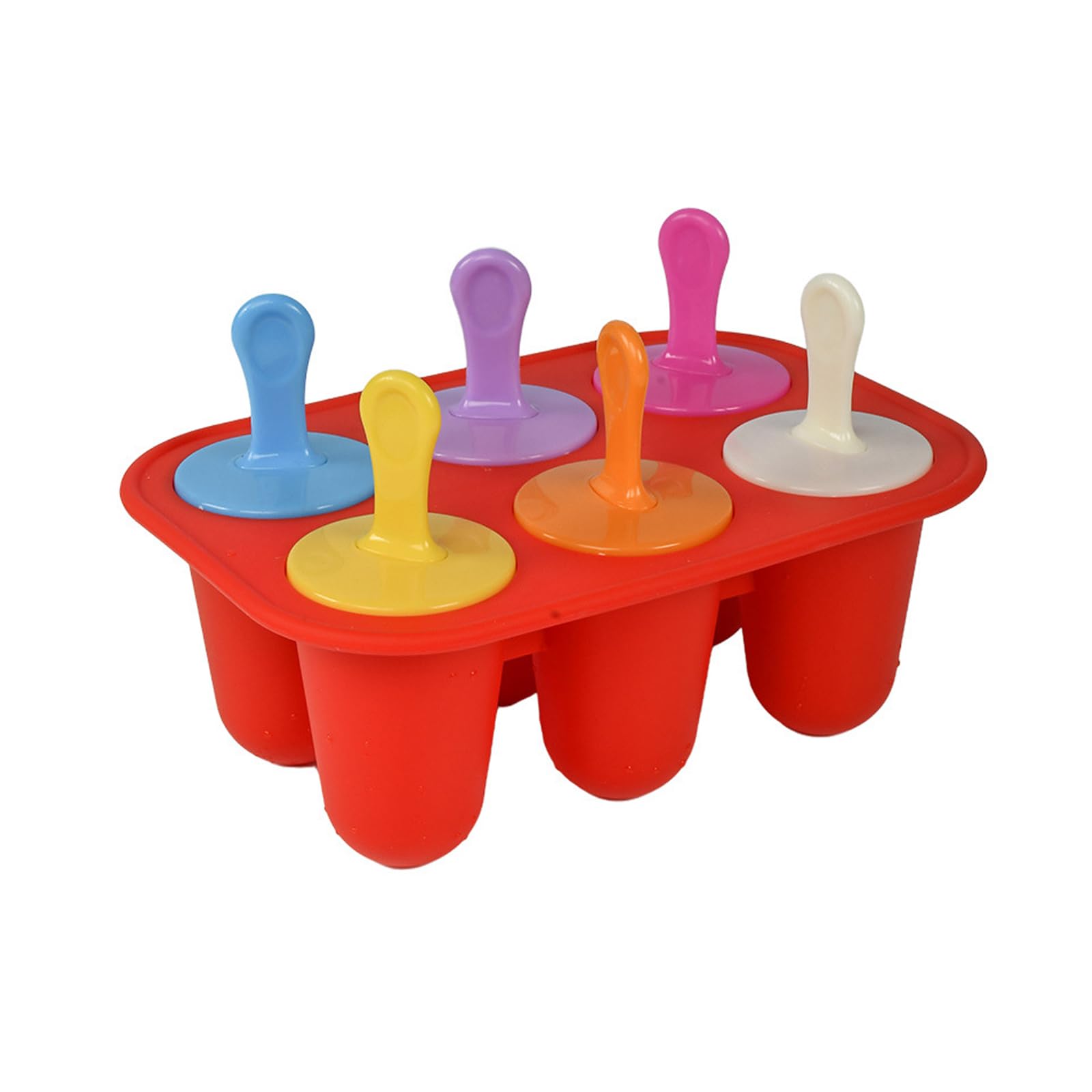COOLHOOD 6 Cavity Nonstick Ice Lollies Tray Dessert Making Set for Crafting Unique Flavored Dessert At Homes or Parties Kids Ice Popsicles Maker