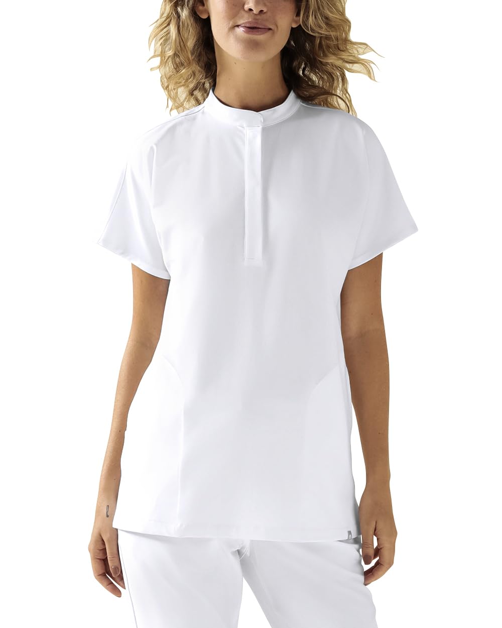 CLINIC DRESS Schlupfkasack I kaere I Damen-Kasack Pflege Arbeitskleidung I Stehkragen | Länge ca. 70 cm | Kurzarm I Industriewäsche geeignet | bis 75 Grad waschbar |