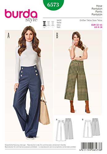 Burda Patron 6573 Pantalon, 19 x 13 x 1 cm, Blanc