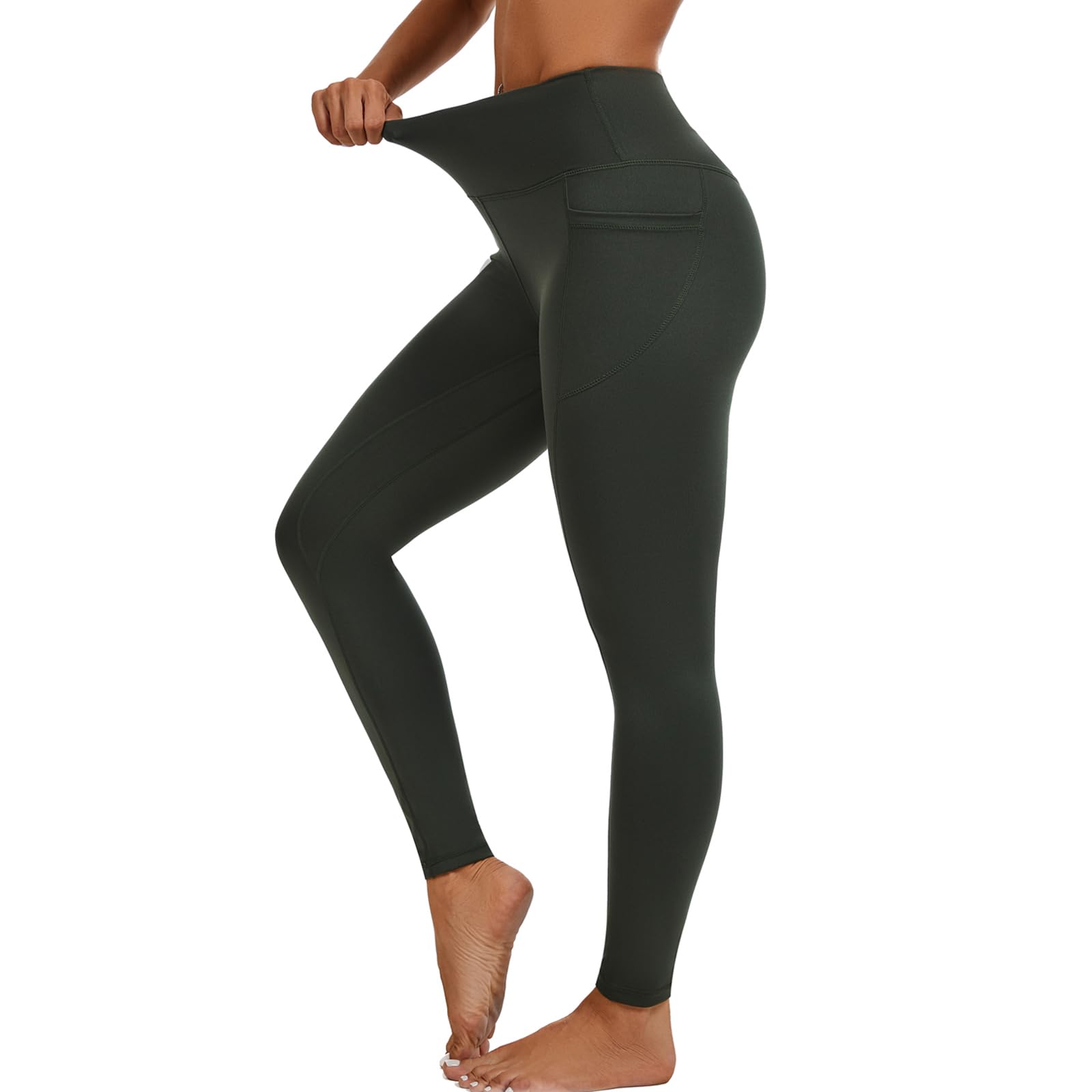 iniber Pantaloni da yoga a vita alta con tasche per le donne 4-Way Stretch Soft Running Workout Leggings Athletic Yoga Pantaloni