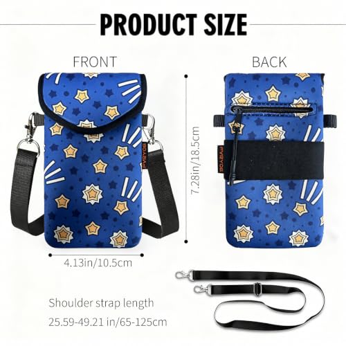 Image of Neoprene Phone Sleeve Pouch Case Bag for Men Women w /Crossbody Strap /Neck Lanyard for iPhone 17 /16 /15 /14 Pro Max, Samsung S25,Pixel 10