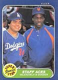 1986 Fleer #641 Fernando Valenzuela/Dwight Gooden Staff Aces NM-MT Los Angeles Dodgers/New York Mets Baseball