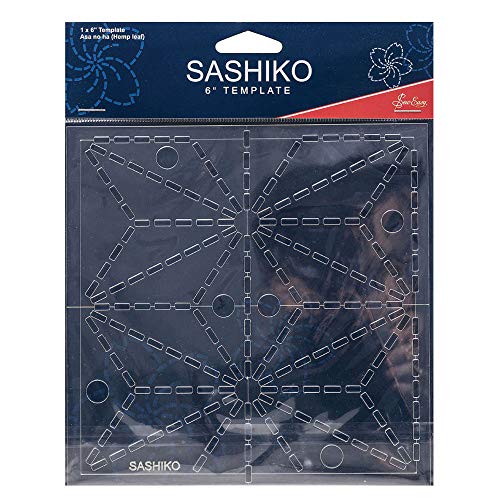 Sew Easy Sashiko - Asa No Ha - Patron de broderie - Motif : Feuille de chanvre - 15,2 x 15,2 cm Cover