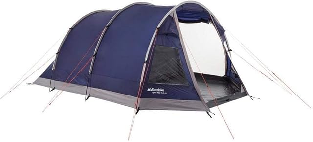 Eurohike Rydal 500 5 Person Tunnel Tent with Darkened Bedroom and Sewn in Groundsheet, 5 Man Family Tent, Festival Essentials, Camping Equipment, Camping Accessories, Navy