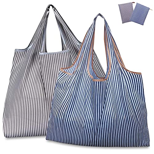 [GOKEI] エコバッグ 【2個入り 50×67cm 大容量】 折りたたみ 買い物バッグ コンビニバッグ 防水素材 収納 水や汚れにも強い 軽量 コンパクト