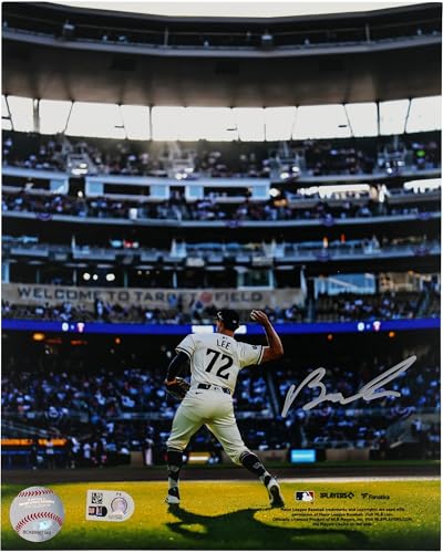 Brooks Lee Minnesota Twins Autographed 8" x 10" Batting in MLB Debut Photograph - Autographed MLB Photos