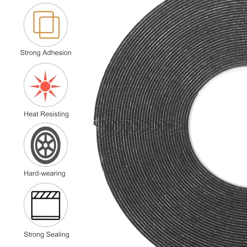 Image of uxcell 1pcs Rolls Double Sided Foam Tape Removeable PE Sponge Mounting Tape Strong Adhesive Tape Strips(Black, 50ft x 1 /4 inch x 1 /16 inch) for Home Paint Wall Hanging Poster Decor