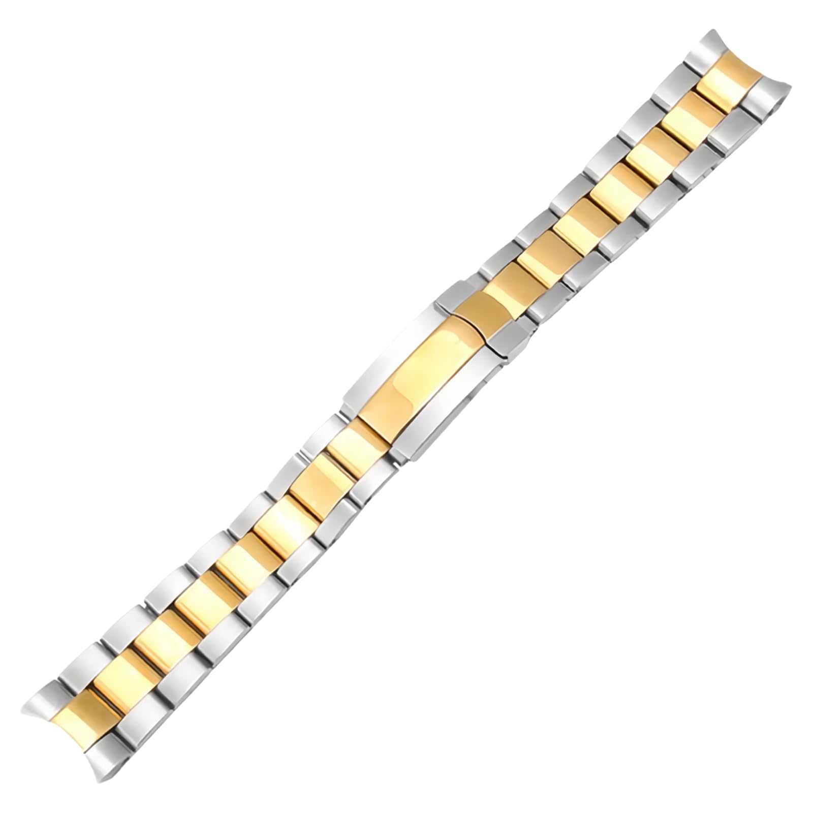 Bracelet montre acier brossé avec boucle pliante métal courbé - 8