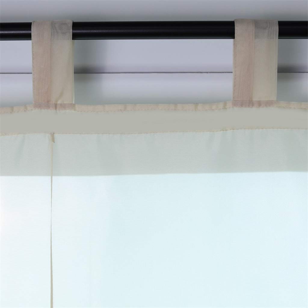 Tenda a pacchetto con passanti, in voile alla moda, trasparente