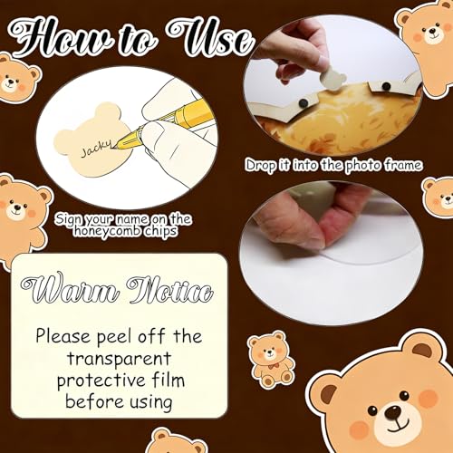 Bear Baby Shower Guest Book Set Bear Baby Shower Decorations for Christmas - image 4