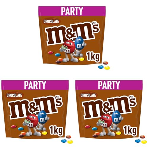 M&M’S Chocolate Großpackung Schokolade, Ramadan Geschenke, Schokolinsen, Party-Mix (1 x 1kg) (Packung mit 3)