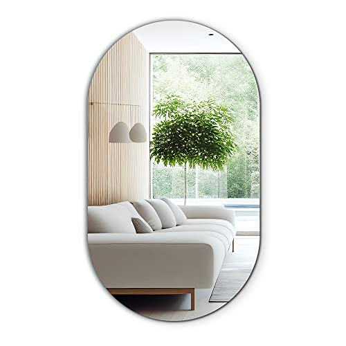 Tulup Grande specchio ovale moderno per bagno camera da letto 58x100 cm