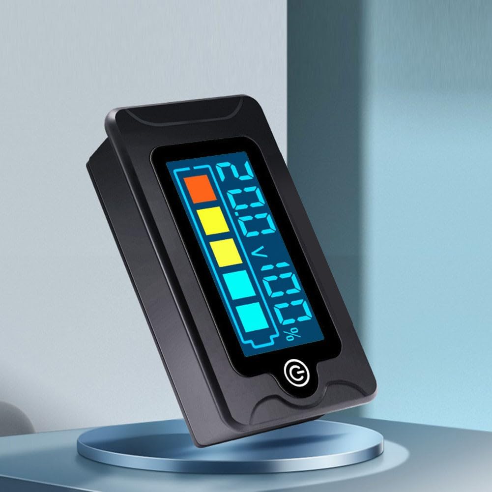 Purpose Black Range Plastic Splash-Resistant Meter Automotive 8v Dc Accuracy – for Housing Self-calibrating – 100v Digital Battery ±1 for Rv Marine Voltage