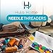 Hula Home Needle Threaders (30 Pieces), Fits All Needle Sizes, Simple Wire Loop Tool DIY Threader for Hand or Machine Sewing & Crafting with Case, 5 Colors