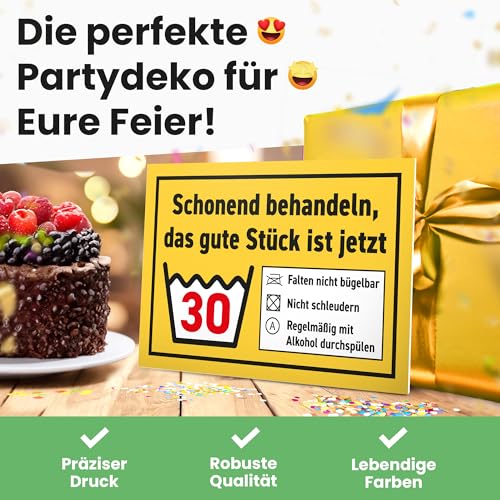 DankeDir! Das gute Stück ist Dreißig - Schild 30 x 20 cm - Geburtstagsgeschenk 30er Männer & Frauen 30 Jahre Geschenk 30. Geburtstag - Partydeko Geburtstagsdeko Geburtstagskarte Geschenkidee