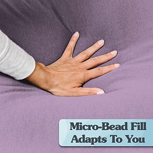 Yogibo Max 6-Foot Beanbag Chair, Bean Bag Couch With A Washable Outer Cover, Customer Favorite Cozy Sofa For Gaming, Reading, And Relaxing, Filled With Soft Micro-Beads, Lavender #TOP4
