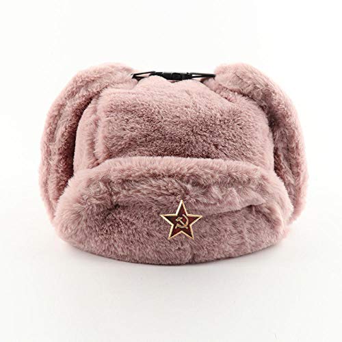 Chapka Homme Rose Ushanka Militaire Russe Bonnet d'Hiver