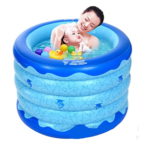 Baignoire Gonflable, Plastique Protection de l'Environnement PVC Santé Ménage Rond Prendre un Bain Épaississement Plier Baignoire Adulte Baignoire Extérieure Bébé Enfant Jouet Piscine Piscine Extérieure Enfant Étang de Pêche Bleu