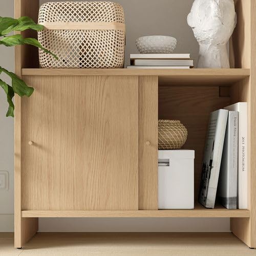 Amazon.co.jp: IKEA イケア キャビネット 引き戸付 オーク調 m80584734