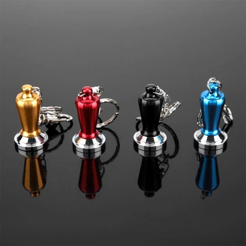 "Portable Couple Espresso Tamper Barista Accessories Coffee Key Chain Mini Flat Base Coffee Tamper Beautiful Coffee Keyring Cafe Kangsanli (Red)