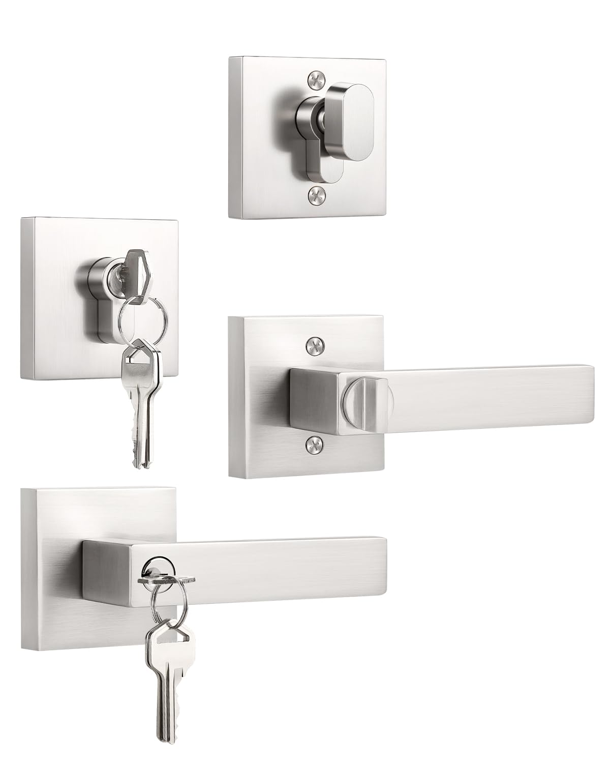 KNOBWELL Matte Black Door Knob & Deadbolt Set -17