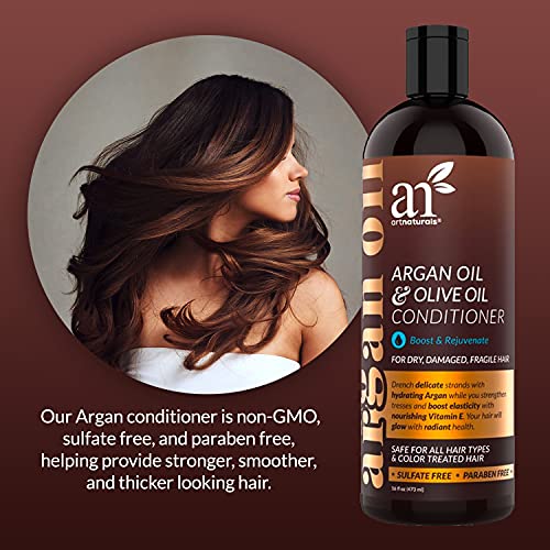 Artnaturals Argan Hair Growth Conditioner - (16 Fl Oz / 473Ml) - Sulfate Free - Treatment For Hair Loss, Thinning & Regrowth - Men & Women - Infused With Biotin, Argan Oil, Keratin, Caffeine #TOP1