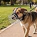yeeplant Extra Large Dog Muzzle, Metal Basket for Barking and Biting, Pu Leather Padding, 6.3 in Length