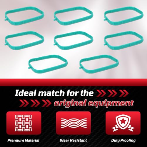 Image of 12626354 Engine Intake Manifold Gasket Runner Seals, Compatible with Che vy Cadil lac GM C Vehicles, Fits for 2014-Newer LT Based Engines 5.3L 6.2L LT1 LT2 L83 L86 L84 L87 L82 L8B, 8 PCS