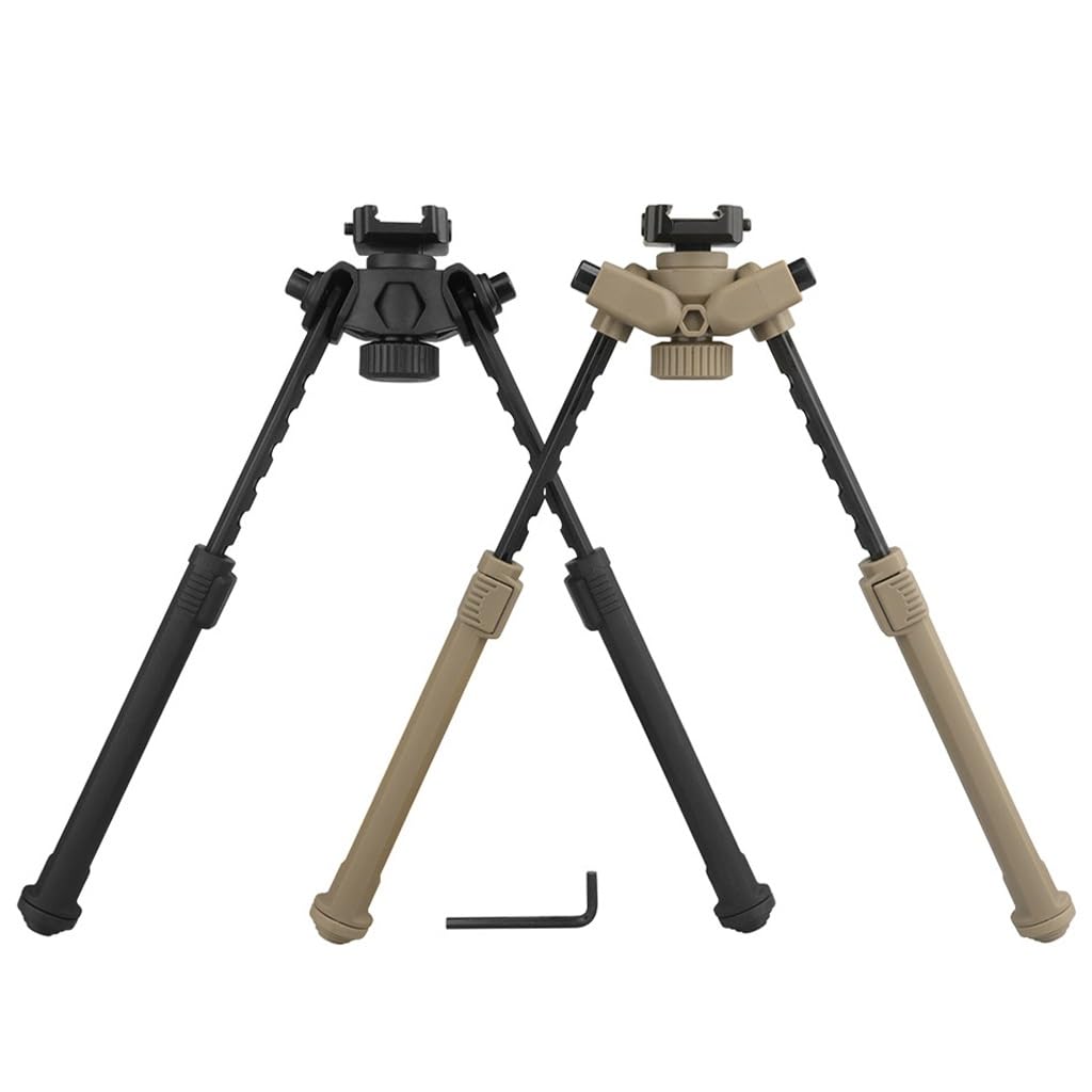 Bipied Tactique Portable, Léger Et Réglable, De 7,5 À 10,6 Pouces, for La Chasse en Plein Air, avec Adaptateur De Montage(BK - Rail Mounts)