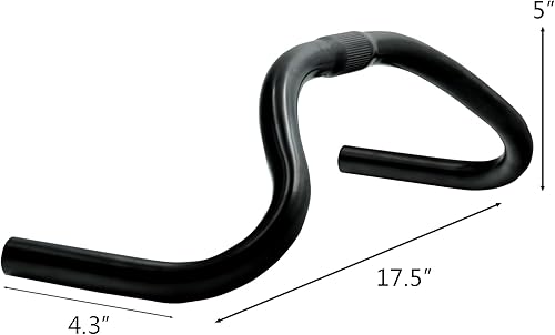 Miniatura 2 de SENQI Manillar de bicicleta de aleación de aluminio manillar doblado 1.000 in 17.323 in para bicicleta de carretera bicicleta de ocio, negro