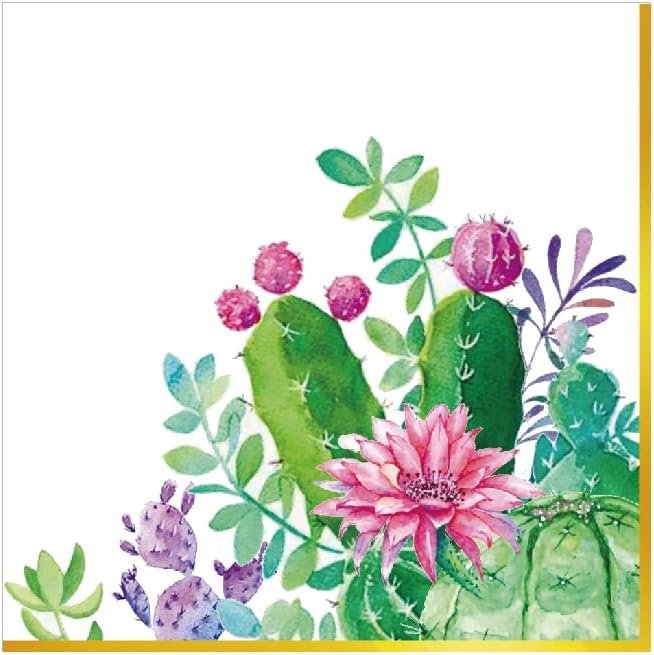 Miniatura 3 de Platos de papel de cumpleaños de cactus suculentos, servilletas, plantas, cactus, juego de vajilla desechable, suministros para fiestas, juegos de