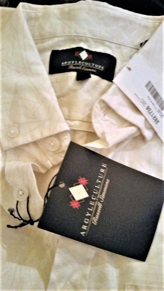 size-4XL-Argyle Culture Men's Ivory Hawaiian Print Button Down Shirt SZ M New with Tags