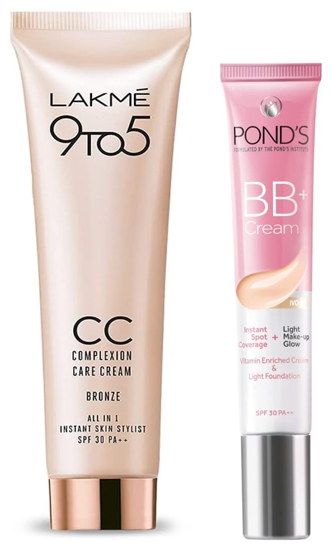 POND's White Beauty Natural Bb+ Light Coverage Fairness Cream For All Skin Types 01 Original, 18 G & 9 To 5 Complexion Care Face Cream For All Skin Types, Bronze, 30G, Pack Of 1-picture-46