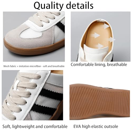 Women’s Fashion Mesh Walking Shoes Breathable Contrast Lace-Up or Slip-On Sneakers, Comfortable Backless Casual Sports Shoes with Round Toe for Everyday Wear4