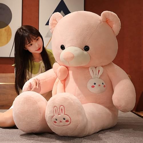 HYAKURIぬいぐるみ 特大 くま/テディベア 可愛い熊 動物 大きい/巨大 くまぬいぐるみ/熊縫い包み/クマ抱き枕/お祝い/ふわふわぬいぐるみ (粉色, 170cm)