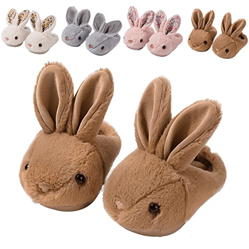 Image of Fadezar Toddler Rabbit Winter Slippers - Soft Plush Indoor Bunny Slippers for Girls & Boys