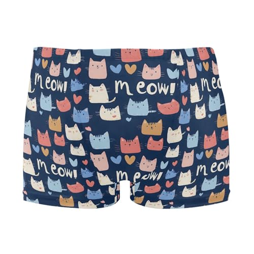 Cat Animal Cute Mens Swim Trunk Swimwear Bathing Suit Swim Brief Square Leg Board Short S B0403599